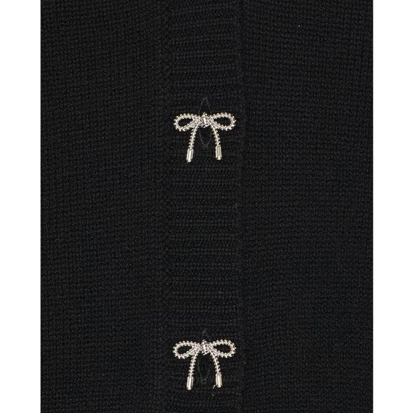 Coquette Cami NYC Revolve Lysandra Cardigan in Black Sz S chic bows feminine HTF - Picture 3 of 9